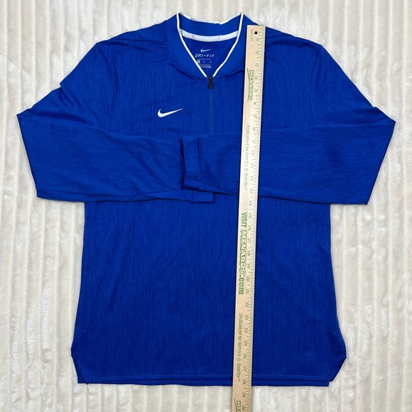 Nike Medium Heather Blue Dri-Fit Long Sleeve Lightweight Quarter Zip Workout - Picture 3 of 6